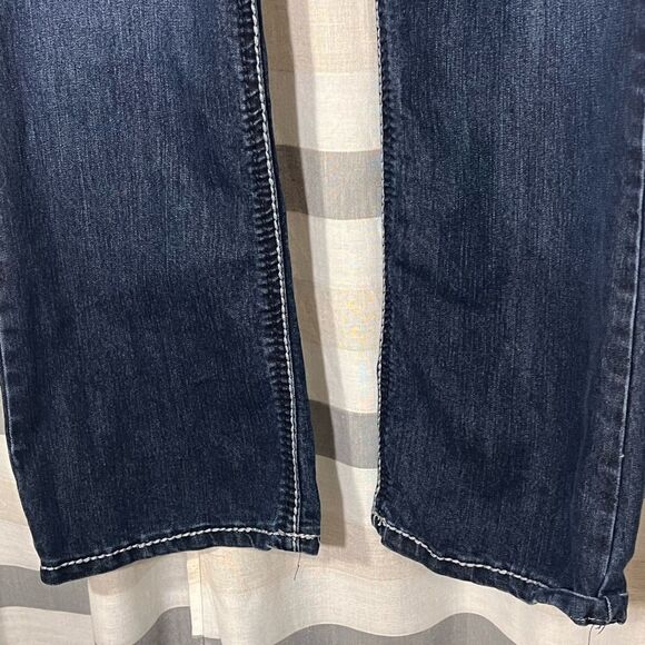 Nine West denim jeans bootcut contrast stitching bling on back pockets size 12 - Picture 2 of 8